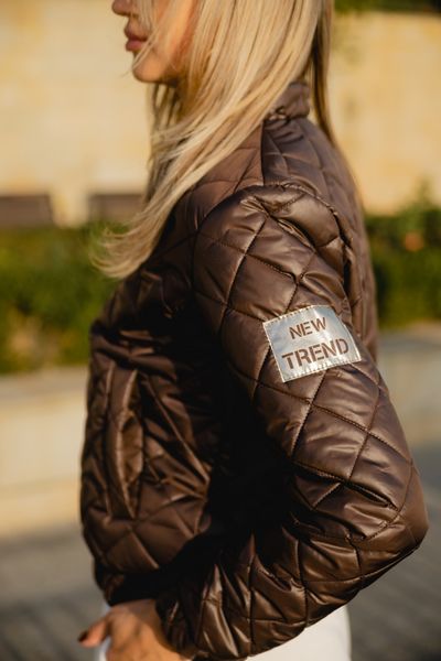 Жіноча куртка колір коричневий р.42/44 408646 408666 фото
