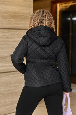 Жіноча куртка з капюшоном чорного кольору р.48/50 405293 405298 фото