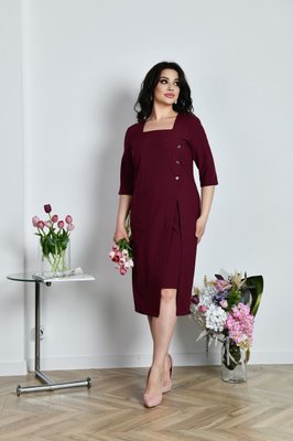 Жіноча асиметрична сукня колір марсал р.48/50 438133 438141 фото