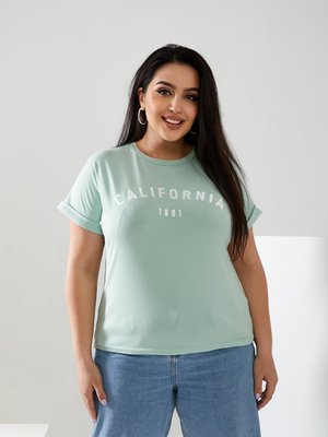 Жіноча футболка California колір м'ятний р.42/46 432427 432427 фото