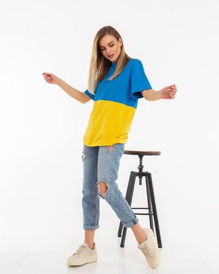Жіноча футболка колір жовто-блакитний 432082 432084 фото