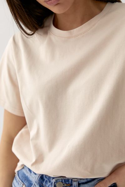 Жіноча базова футболка колір мокко р.L 438007 438000 фото