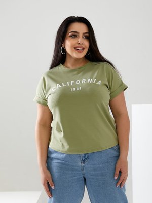 Жіноча футболка California колір фісташковий р.42/46 432429 432429 фото