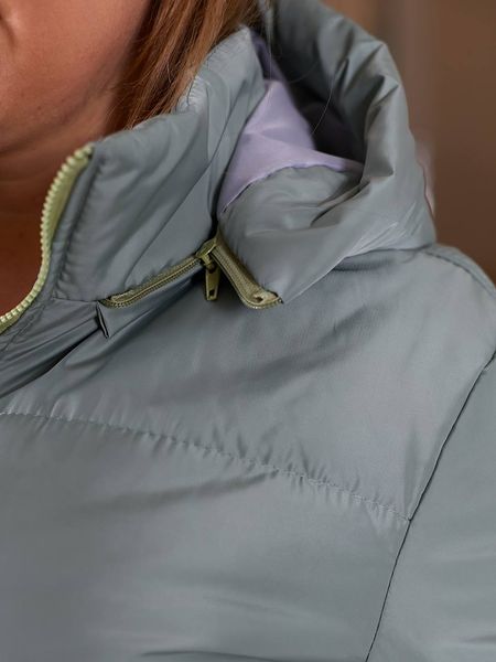 Жіноча весняна куртка колір оливковий р.48/50 450012 450019 фото
