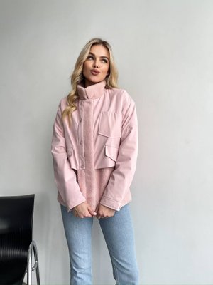 Жіноча тепла куртка колір рожевий р.L 450298 450299 фото