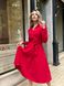Жіноча сукня із вельвету з поясом колір червоний р.42/44 446314 446322 фото 4