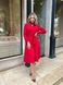 Жіноча сукня із вельвету з поясом колір червоний р.42/44 446314 446322 фото 1