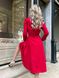 Жіноча сукня із вельвету з поясом колір червоний р.42/44 446314 446322 фото 2