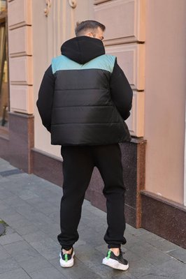 Чоловічий спортивний костюм трійка колір чорний-олива р.L 440696 440697 фото