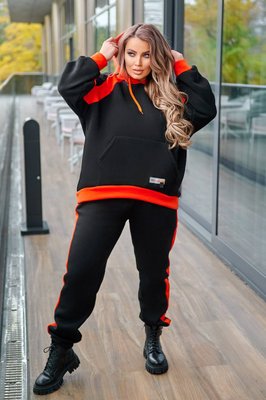 Жіночий спортивний костюм помаранчево-чорний р. 48/50 385373 385375 фото