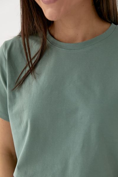 Жіноча базова футболка колір м'ята р.L 438012 438003 фото