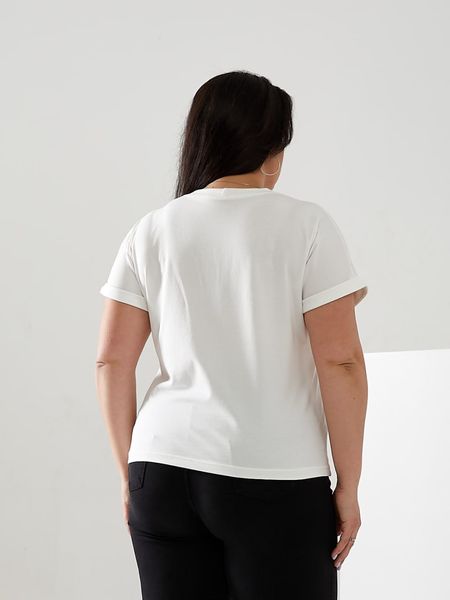 Жіноча футболка колір молочний р.48/50 432380 432380 фото