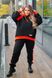 Жіночий спортивний костюм помаранчево-чорний р. 48/50 385373 385375 фото 1