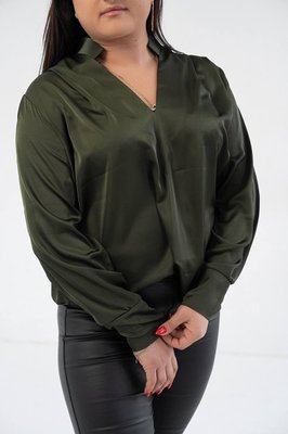 Жіноча сорочка із шовку армані колір хакі р.56/60 446635 446629 фото