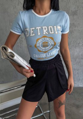 Жіноча футболка DETROIT колір блакитний р.S 455815 455826 фото