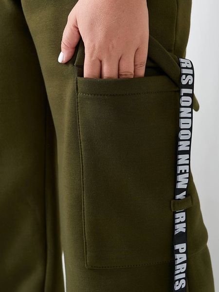 Жіночі брюки карго колір хакі р.50/52 441317 441507 фото