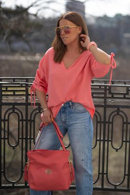 Жіноча блуза колір персик р.46/48 454870 454870 фото