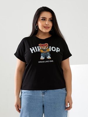 Жіноча футболка HIP-HOP колір чорний 433030 433030 фото