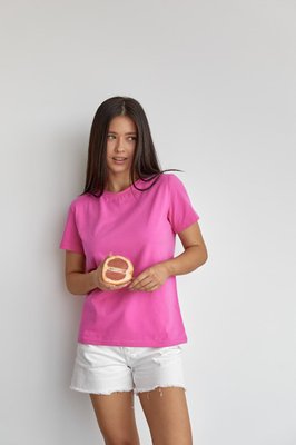 Жіноча базова футболка колір рожевий р.2XL 449916 449644 фото