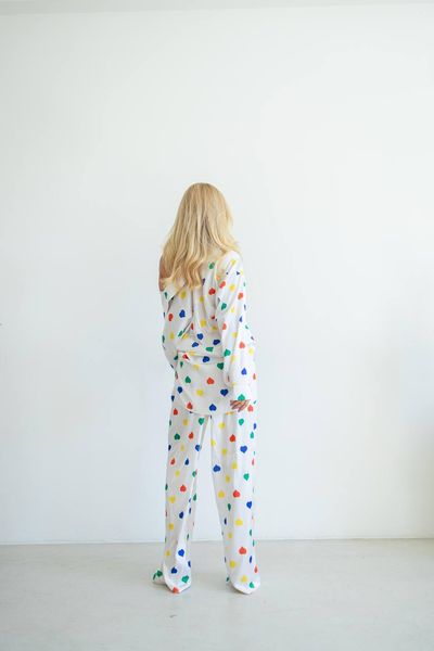 Жіноча піжама «Серденько» колір білий р.M/L 442587 442585 фото
