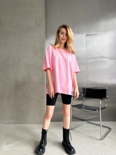 Жіноча базова футболка колір рожевий р.42/46 452428 452428 фото