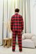 Чоловіча піжама з байки Brandon колір червоно-зелений р.S 442026 442026 фото 2