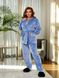 Жіноча піжама-двійка колір блакитний чорний кант р.48/50 448847 448901 фото 4