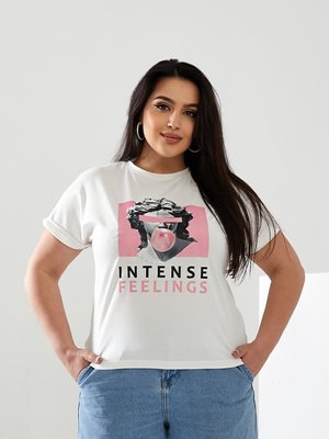 Жіноча футболка INTENSE колір молочний р.56/58 433179 433041 фото