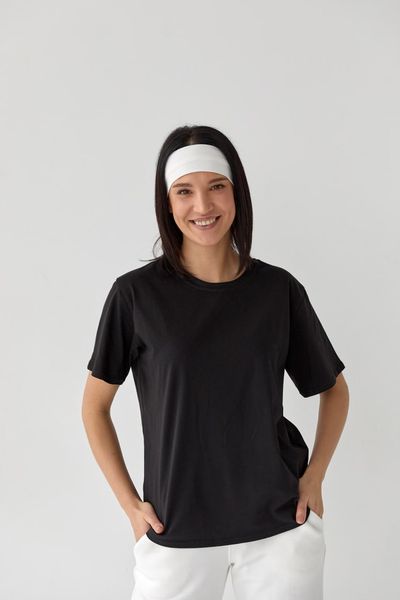 Жіноча базова футболка чорного кольору 408440 409097 фото