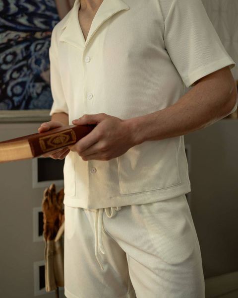 Чоловічий піжамний костюм колір молочний р.XL 453373 453372 фото