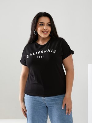 Жіноча футболка California колір чорний р.48/50 432456 432363 фото