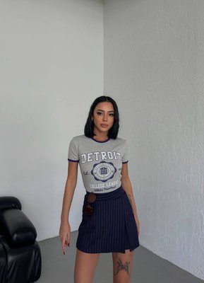 Жіноча футболка DETROIT колір сірий р.S 455813 455822 фото