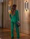 Жіночий брючний костюм асиметрія зеленого кольору на підкладці р.40 372783 377013 фото 9