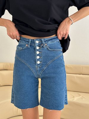 Жіночі джинсові шорти колір синій р.29 452679 452680 фото