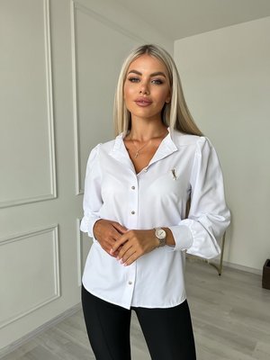 Жіноча блузка софт колір білий р.46/48 454228 454226 фото