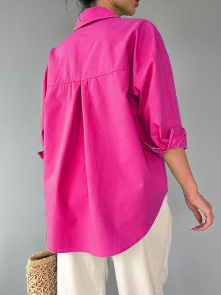 Жіноча базова сорочка з бавовни колір малина р.42/46 449323 449323 фото