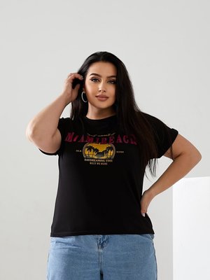 Жіноча футболка MIAMI колір чорний р.56/58 433170 433031 фото