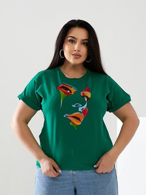 Жіноча футболка FACE колір зелений р.56/58 433155 433034 фото