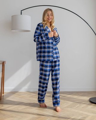Жіноча піжама байка Liza колір синій р.L 443798 443768 фото
