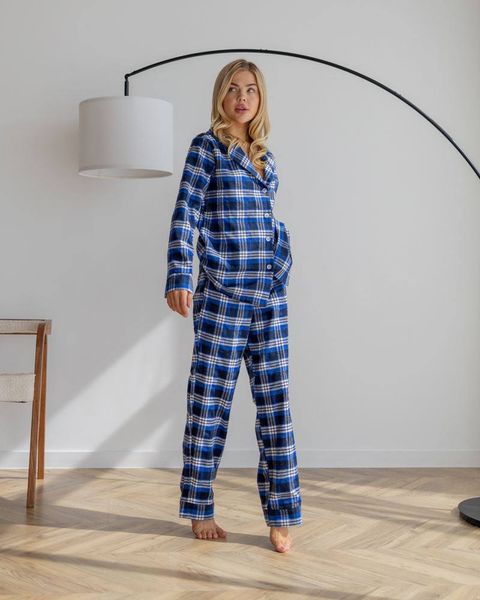Жіноча піжама байка Liza колір синій р.L 443798 443768 фото
