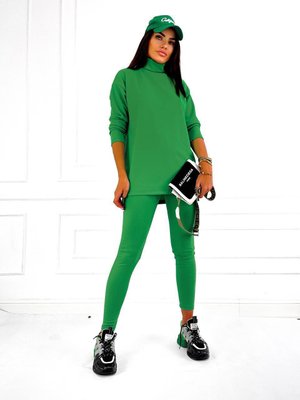 Жіночий костюм лосини та кофта колір зелений р.42/44 449991 450070 фото