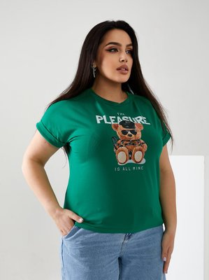 Жіноча футболка PLEASURE колір зелений р.56/58 433678 433668 фото