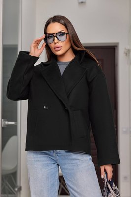 Жіноче пальто з кашеміру колір чорний р.42/44 447342 450495 фото