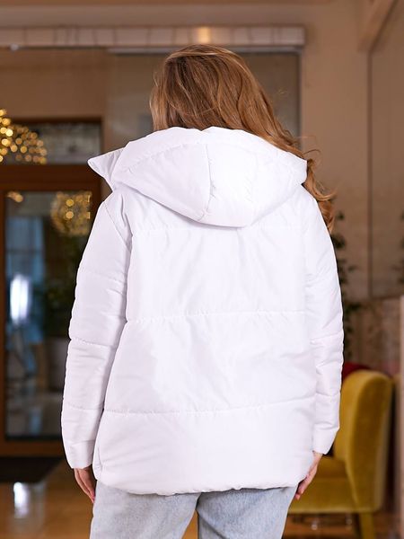 Жіноча весняна куртка білого кольору р. 48/50 444882 444885 фото