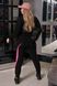 Жіночий прогулянковий костюм чорного кольору з малиновими вставками р.54/56 391335 391337 фото 2