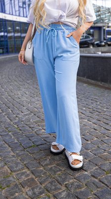 Жіночі штани із креп-жатки колір блакитний р.56/58 456175 456150 фото