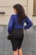 Жіноча блуза з рюшами на ґудзиках колір індиго р.48/50 440821 440893 фото 4