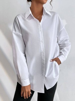 Жіноча сорочка із софту колір білий р.48/50 451187 451260 фото