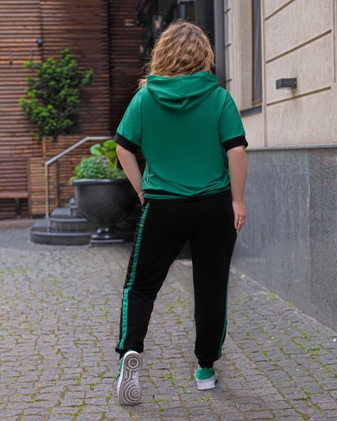 Жіночий спортивний костюм зелено-черний р.48/50 434717 434725 фото