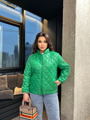 Жіноча тепла куртка колір зелений р.42/44 451113 451123 фото